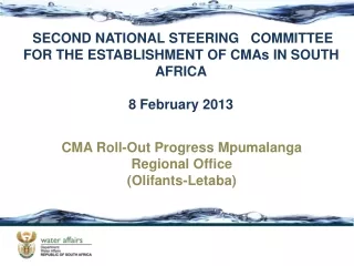 SECOND NATIONAL STEERING   COMMITTEE FOR THE ESTABLISHMENT OF CMAs IN SOUTH AFRICA