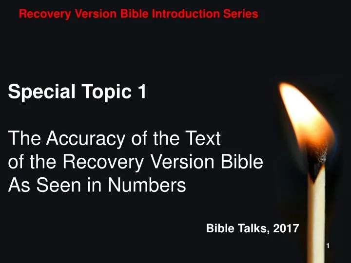 recovery version bible introduction series