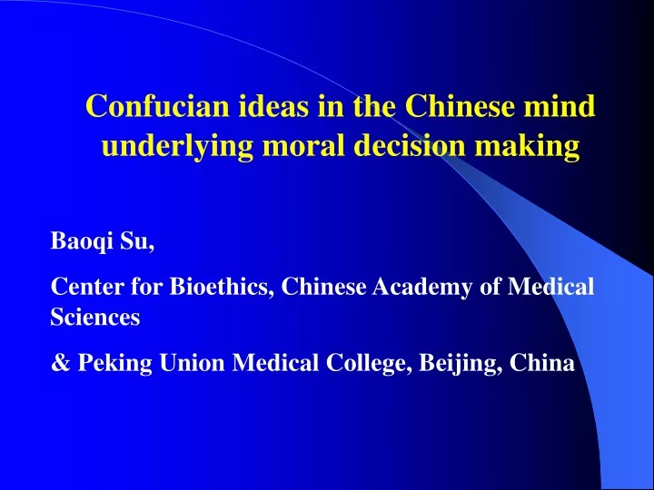 confucian ideas in the chinese mind underlying