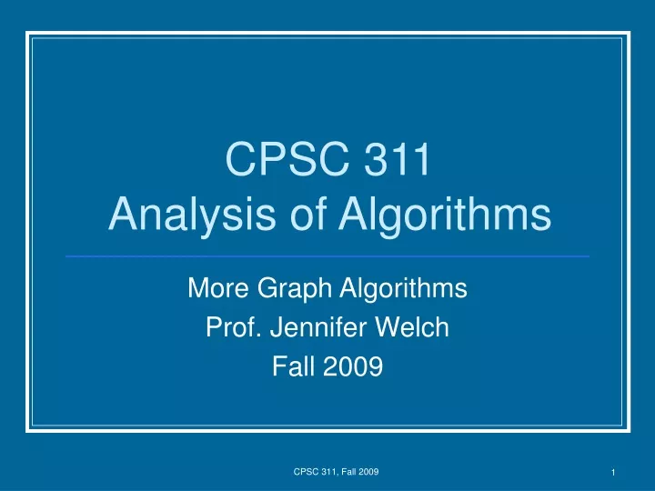 cpsc 311 analysis of algorithms