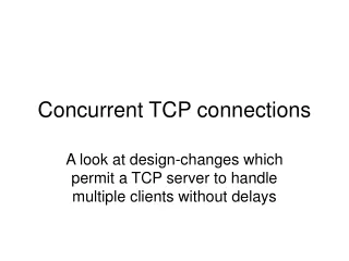 Concurrent TCP connections