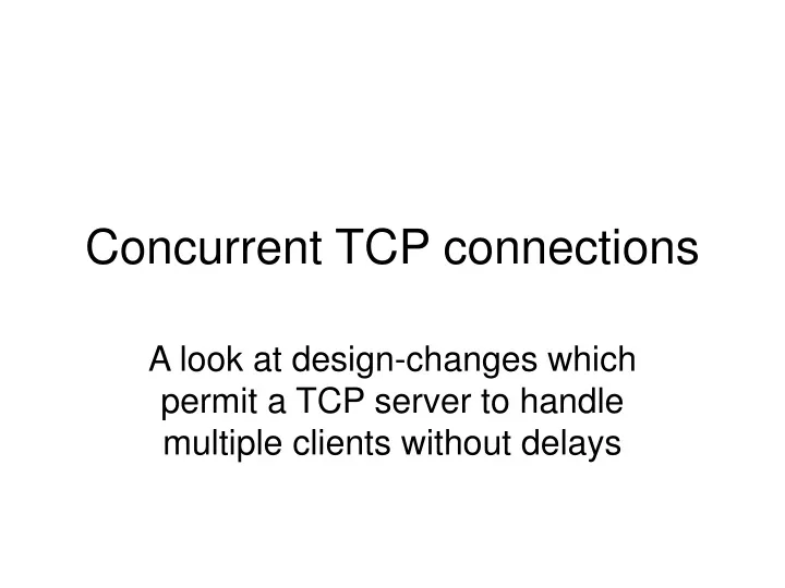 concurrent tcp connections