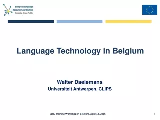 Language Technology in Belgium