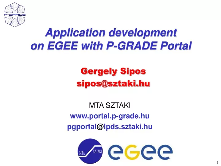 application development on egee with p grade portal