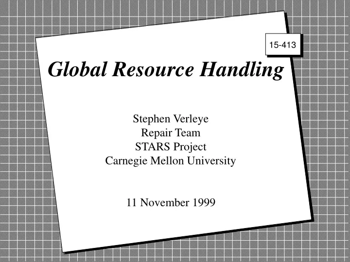 global resource handling