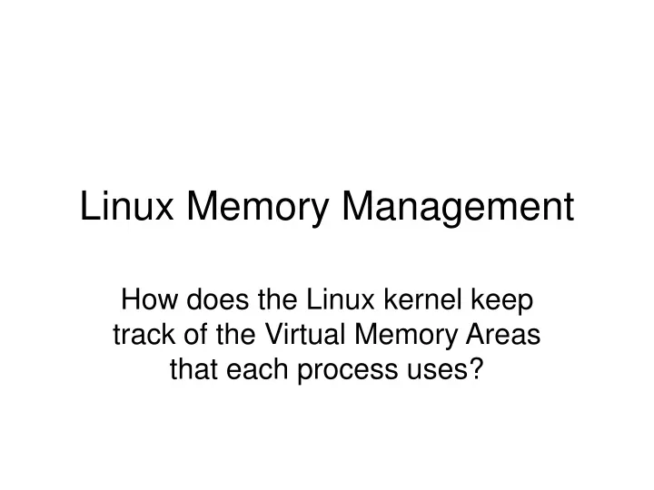 linux memory management