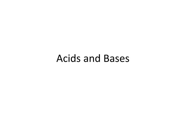 acids and bases