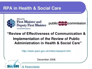 RPA in Health &amp; Social Care