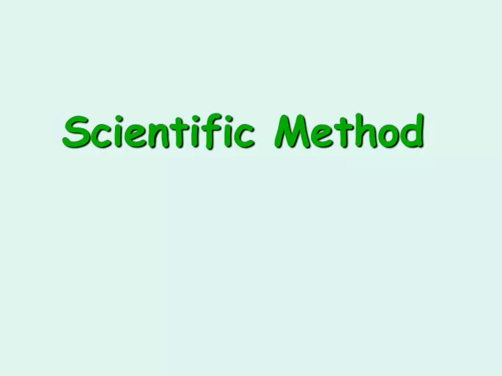 scientific method