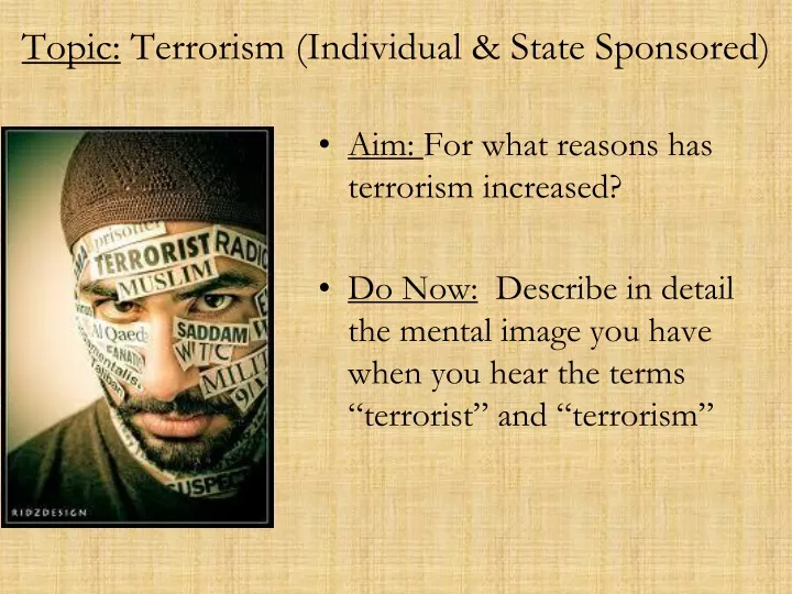 topic terrorism individual state sponsored