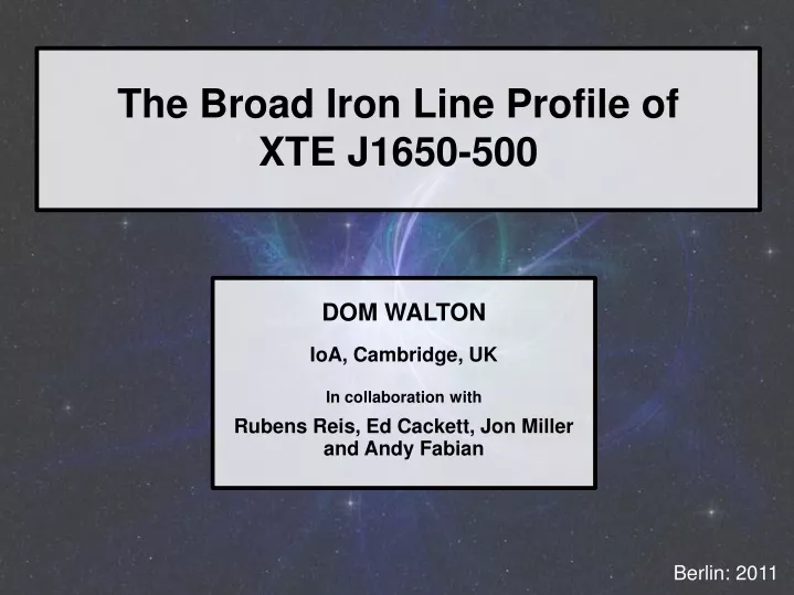 the broad iron line profile of xte j1650 500