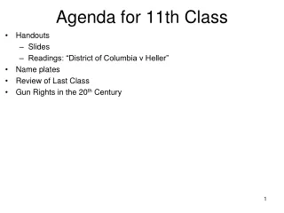 Agenda for 11th Class