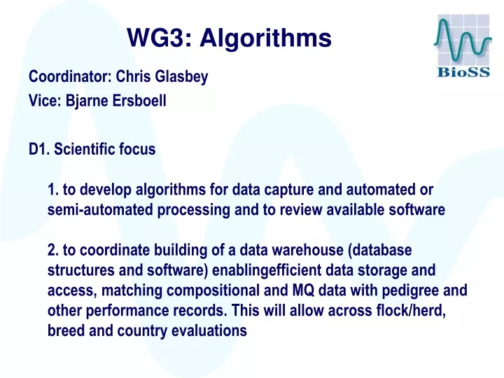 wg3 algorithms