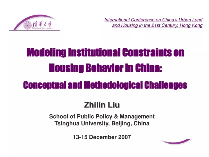 modeling institutional constraints on housing behavior in china