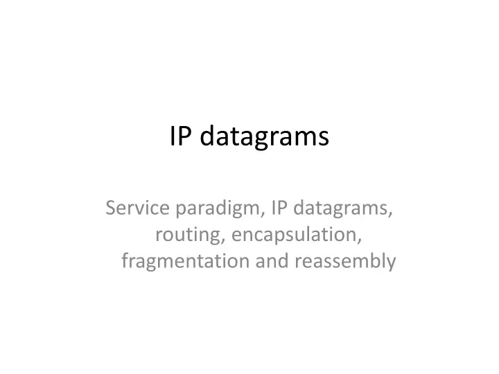 ip datagrams