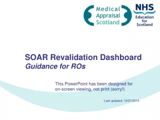 SOAR Revalidation Dashboard Guidance for ROs