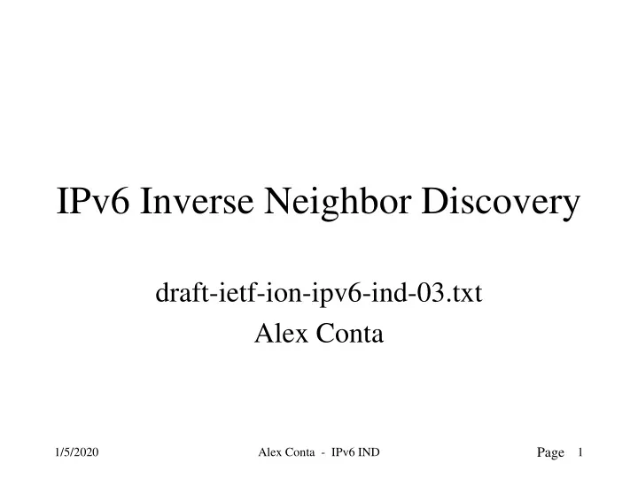 ipv6 inverse neighbor discovery