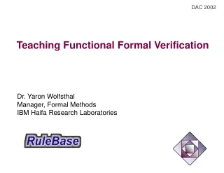 Teaching Functional Formal Verification