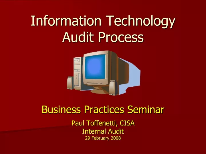 information technology audit process