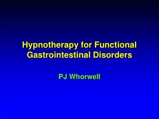 Hypnotherapy for Functional Gastrointestinal Disorders