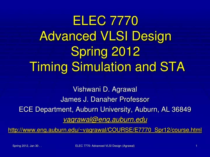 elec 7770 advanced vlsi design spring 2012 timing simulation and sta