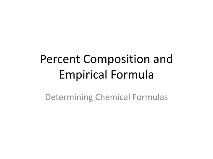 percent composition and empirical formula