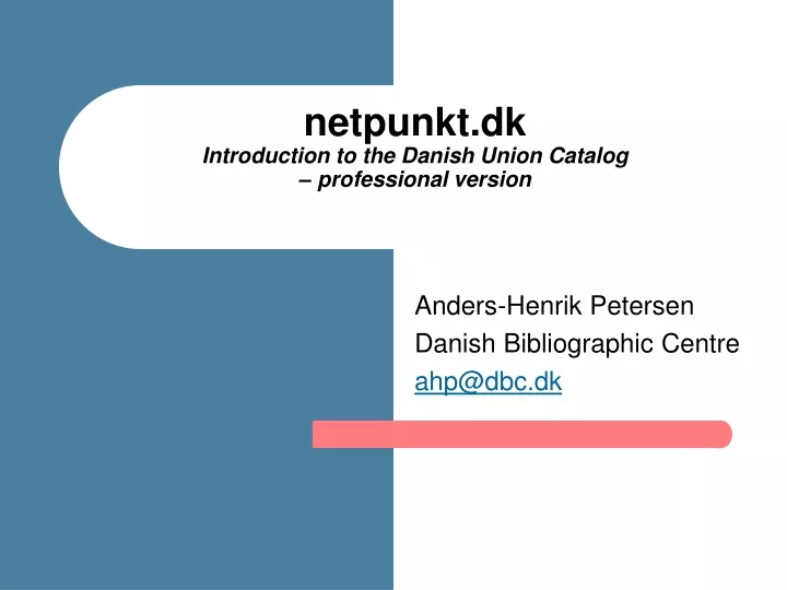netpunkt dk introduction to the danish union catalog professional version