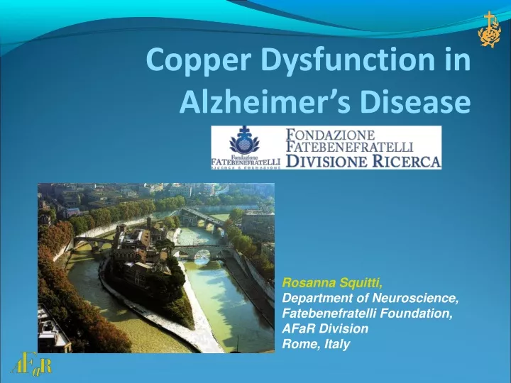 copper dysfunction in alzheimer s disease