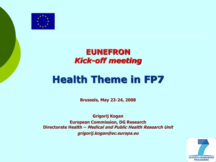 eunefron kick off meeting health theme in fp7