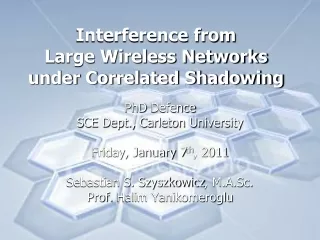 Interference from  Large Wireless Networks  under Correlated Shadowing
