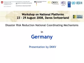 Disaster Risk Reduction National Coordinating Mechanisms in Germany