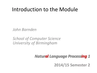 Introduction to the Module