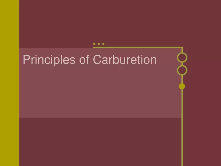 principles of carburetion