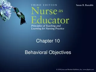 Chapter 10 Behavioral Objectives