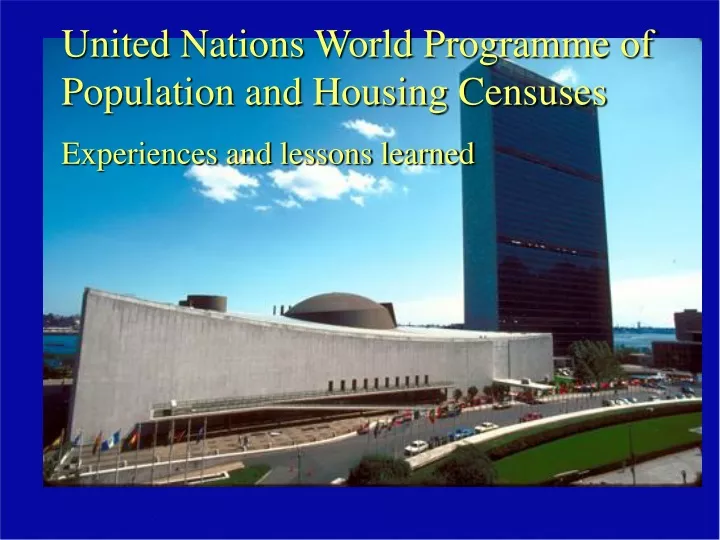 united nations world programme of population and housing censuses