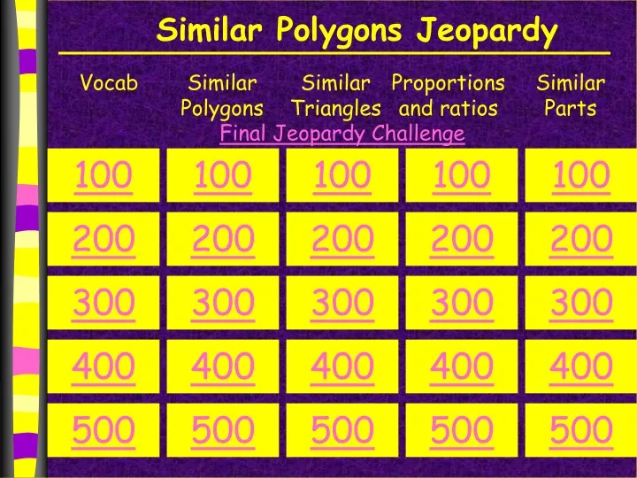 similar polygons jeopardy