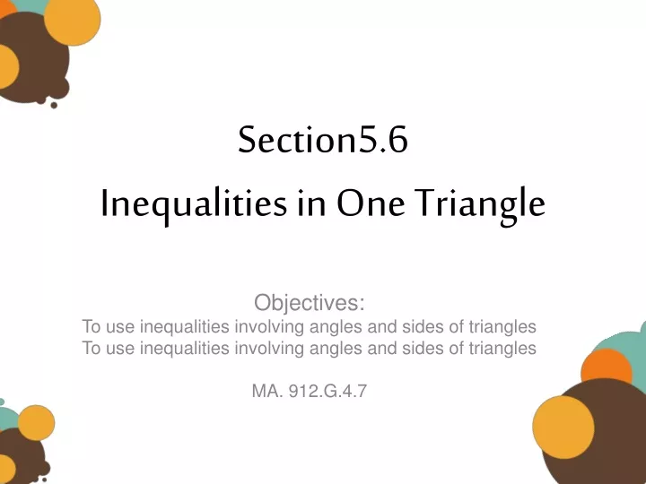 section5 6 inequalities in one triangle