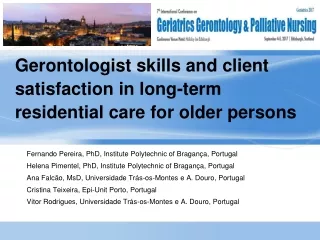 Gerontologist skills and client satisfaction in long-term residential care for older persons