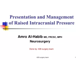 Presentation and Management of Raised Intracranial Pressure