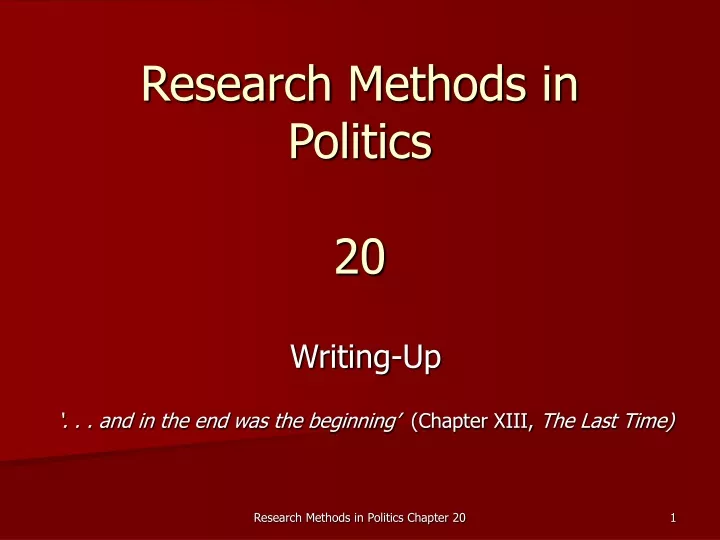 research methods in politics 20