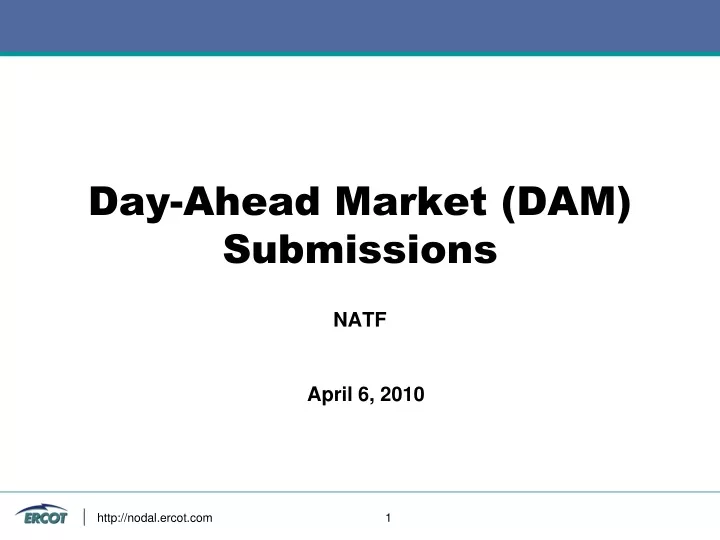 day ahead market dam submissions