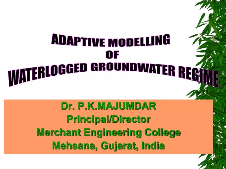 adaptive modelling of waterlogged groundwater