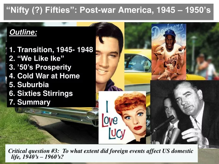 nifty fifties post war america 1945 1950 s