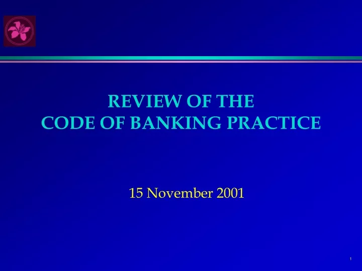 review of the code of banking practice