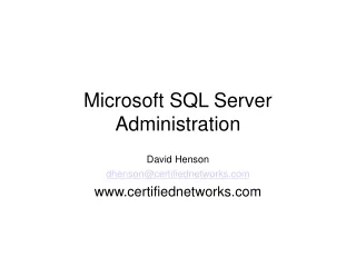 Microsoft SQL Server Administration