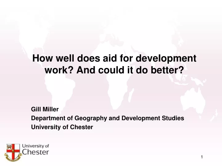 how well does aid for development work and could