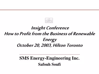 SMS Energy-Engineering Inc. Safouh Soufi