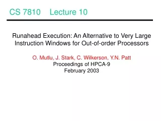 CS 7810    Lecture 10