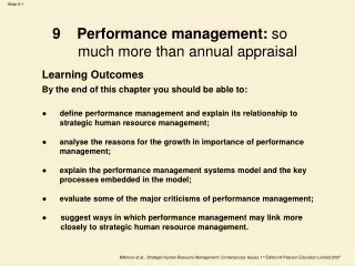 9    Performance management:  so 	much more than annual appraisal
