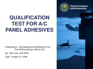 QUALIFICATION TEST FOR A/C PANEL ADHESIVES
